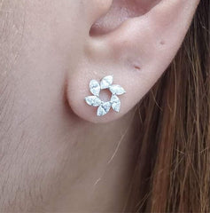 PREORDER | Spiraling Marquise Deco Stud Diamond Earrings 18kt