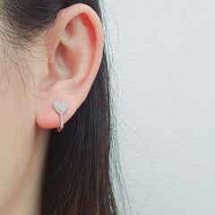 Heart Clip Diamond Earrings 14kt