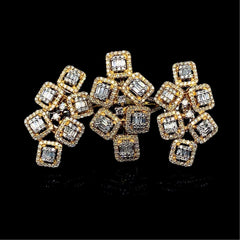 CLEARANCE BEST | Golden Square Deco Statement Diamond Jewelry Set 14kt