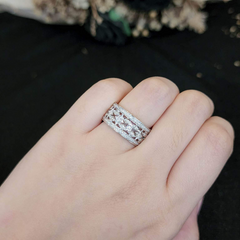 #ThePromise | Cathedral Unisex Paved Half Eternity Diamond Ring 18kt