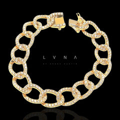 Golden Studded Chain Diamond Bracelet 14kt