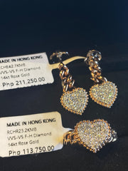 PREORDER | Rose Heart Chain Drop Statement Diamond Jewelry Set 14kt