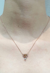 LVNA 시그니처 카이트 레어 오렌지 다이아몬드 댕글 목걸이 14kt 로즈 골드