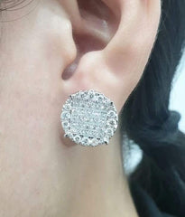 PREORDER | Round Invisible Setting Princess Statement Diamond Earrings 14kt