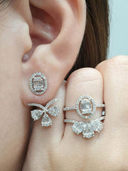 PREORDER | Oval Deco Baguette Diamond Jewelry Set 14kt