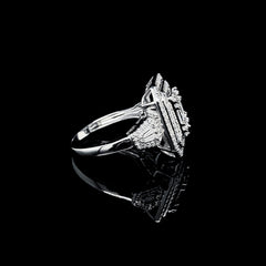 PREORDER | Emerald Halo Paved Diamond Ring 14kt