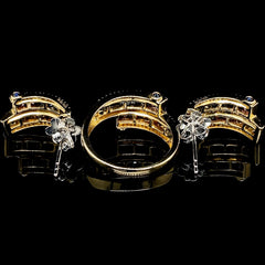 PREORDER | Golden Rainbow Sapphire Gemstones Diamond Jewelry Set 14kt