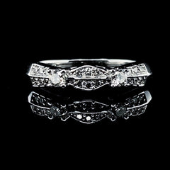 PREORDER | Round Paved Band Twin Pair Diamond Ring 18kt