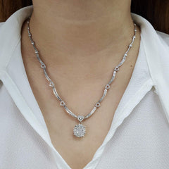 PREORDER | Round Invisible Setting Choker Diamond Necklace 14kt