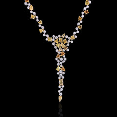 PREORDER | LVNA Signatures Rare Colored Cluster Drop Diamond Necklace 14kt