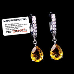 PREORDER | Citrine Pear Dangling Gemstones Diamond Earrings 14kt