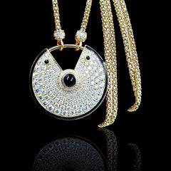 PREORDER | Golden Medallion Paved Diamond Necklace 14kt