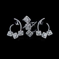 CLEARANCE BEST | Trio Square Diamond Jewelry Set 14kt
