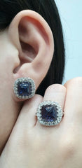 PREORDER | Sapphire Gemstones Cabochon Diamond Jewelry Set 14kt