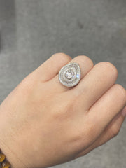 PREORDER | Large Classic Pear Statement Diamond Ring 14kt
