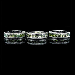 PREORDER | Green Sapphire Half Eternity Gemstones Diamond Jewelry Set 14kt