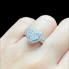 PREORDER | Heart Halo Invisible Setting Diamond Ring 14kt