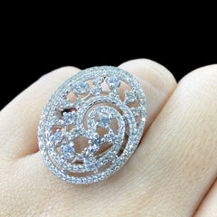 #LVNA2024 |  Large Oval Shell Statement Diamond Ring 14kt