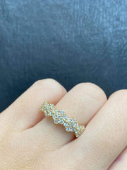 PREORDER | Golden Floral Half Eternity Diamond Ring 14kt