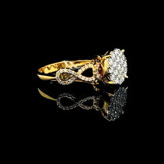 PREORDER | Golden Round Infinity Paved Band Diamond Ring 14kt