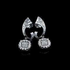 PREORDER | Invisible Setting Baguette Dangling Diamond Earrings 14kt