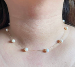 HOPE | Akoya Pearl Station Necklace 18kt