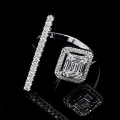 PREORDER | Stick Emerald Statement Diamond Ring 14kt