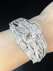 #LoveLVNA | Crossover Multi-Layer Statement Deco Paved Band Bracelet Diamond Bangle 14kt #BuyNow