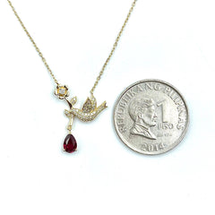 PREORDER | Avian Ruby Gemstones Diamond Necklace 16-18” 18kt Chain