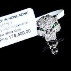 PREORDER | Panther Paved Diamond Ring 14kt