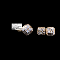 PREORDER | Golden Cushion Halo Diamond Jewelry Set 18kt