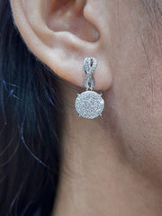 Round Infinity Dangling Diamond Earrings 14kt