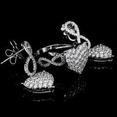 PREORDER | Infinity Heart Dangling Diamond Jewelry Set 14kt