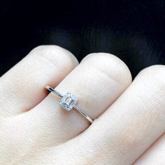 Emerald Halo Paved Diamond Ring 14kt