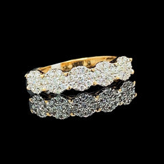 PREORDER | Golden Classic Round Half Eternity Diamond Ring 14kt