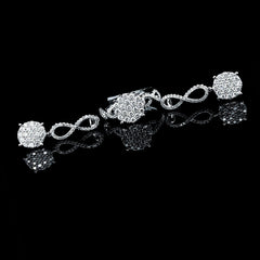 PREORDER | Round Infinity Paved Diamond Jewelry Set 14kt