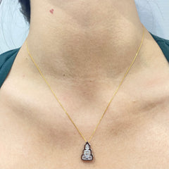 #LVNA선물 | 명상하는 부처 조각 펜던트 다이아몬드 목걸이 18kt