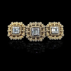 PREORDER | Golden Square Deco Statement Diamond Jewelry Set 14kt
