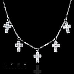 Religious Cross Station Diamond Necklace 14kt