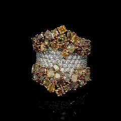 Rare Multi-Colored Diamonds Jewelry Set 14kt