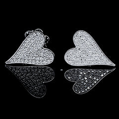 10.10 | Large Heart Diamond Studded Earrings 14Kt