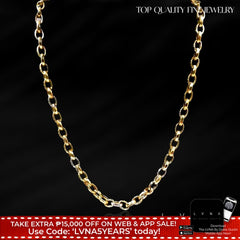 Two-Tone Chunky Chain Link Necklace 14kt 18"