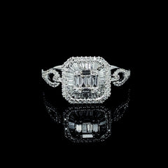 PREORDER | Square Lock Diamond Ring 14kt