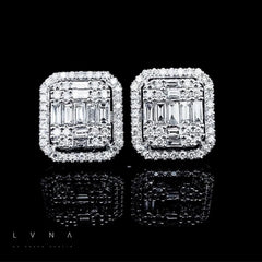 CLEARANCE BEST | Jumbo Emerald Statement Diamond Earrings 14kt