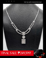 5년 | 에메랄드 드롭 초커 데코 다이아몬드 목걸이 14kt