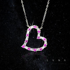 PREORDER | Heart Pink Ruby Gemstones Diamond Necklace 18kt