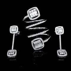 PREORDER | Cushion Deco Statement Diamond Jewelry Set 14kt