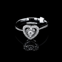 PREORDER | Dainty Classic Heart Halo Diamond Ring 14kt