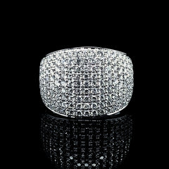 男女皆宜的镶嵌弧形百万富翁钻石戒指 14 克拉