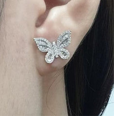 PREORDER | Butterfly Paved Deco Stud Diamond Earrings 14kt